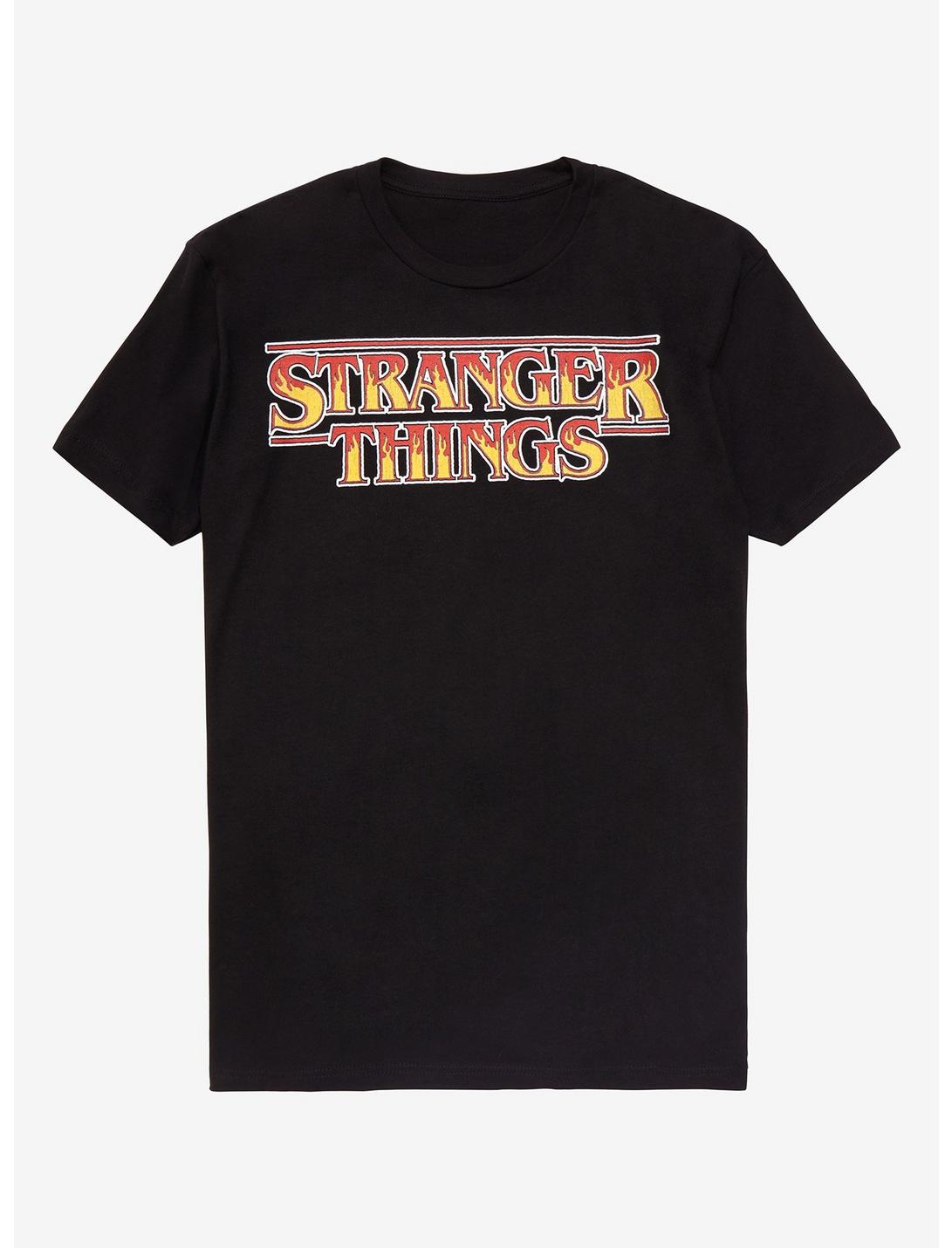 Stranger Things Flame Logo T-Shirt - BoxLunch Exclusive, BLACK, hi-res