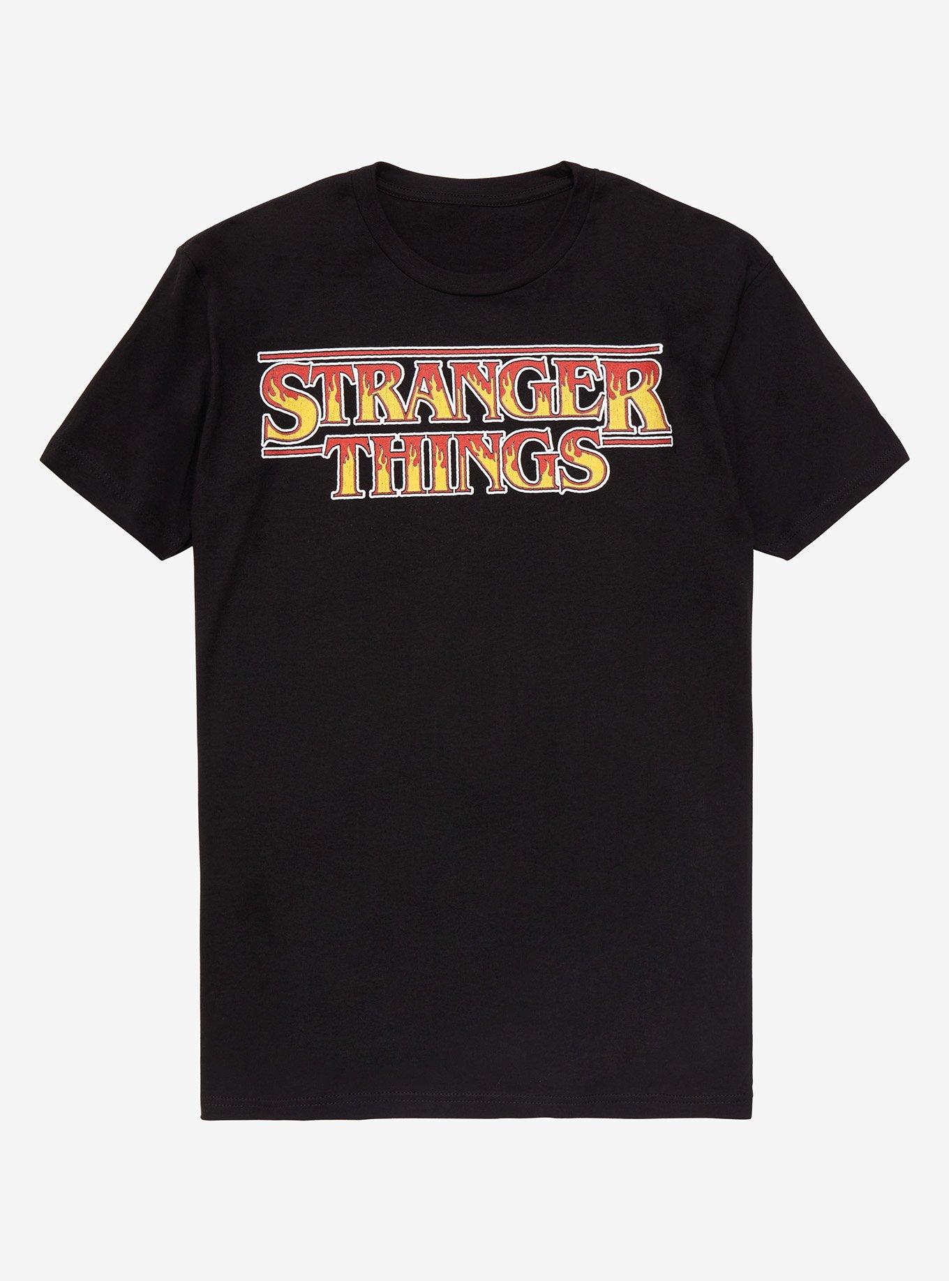 Stranger Things Flame Logo T-Shirt - BoxLunch Exclusive, BLACK, hi-res