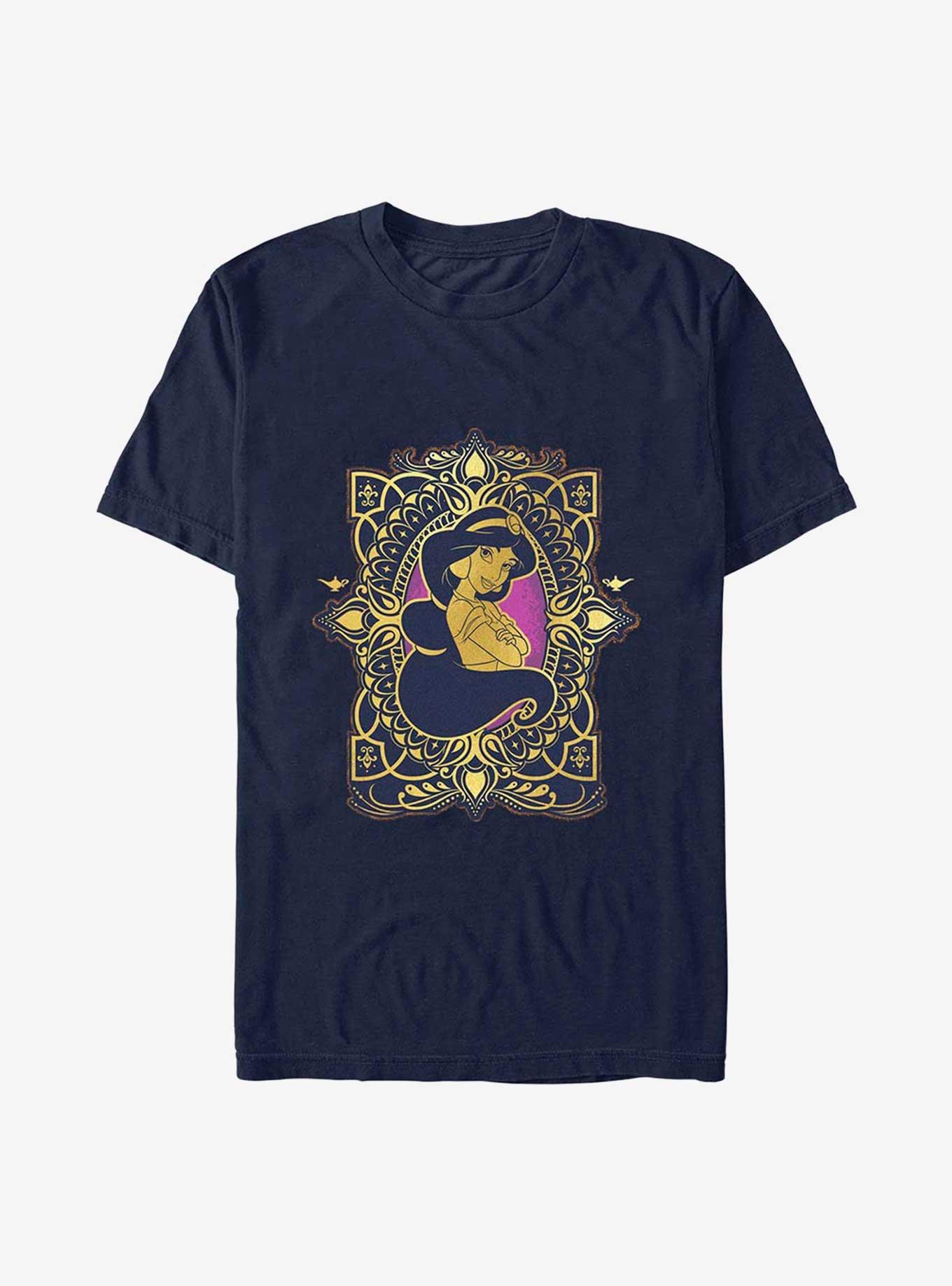 Disney Aladdin 30th Anniversary Jasmine Badge T-Shirt, NAVY, hi-res
