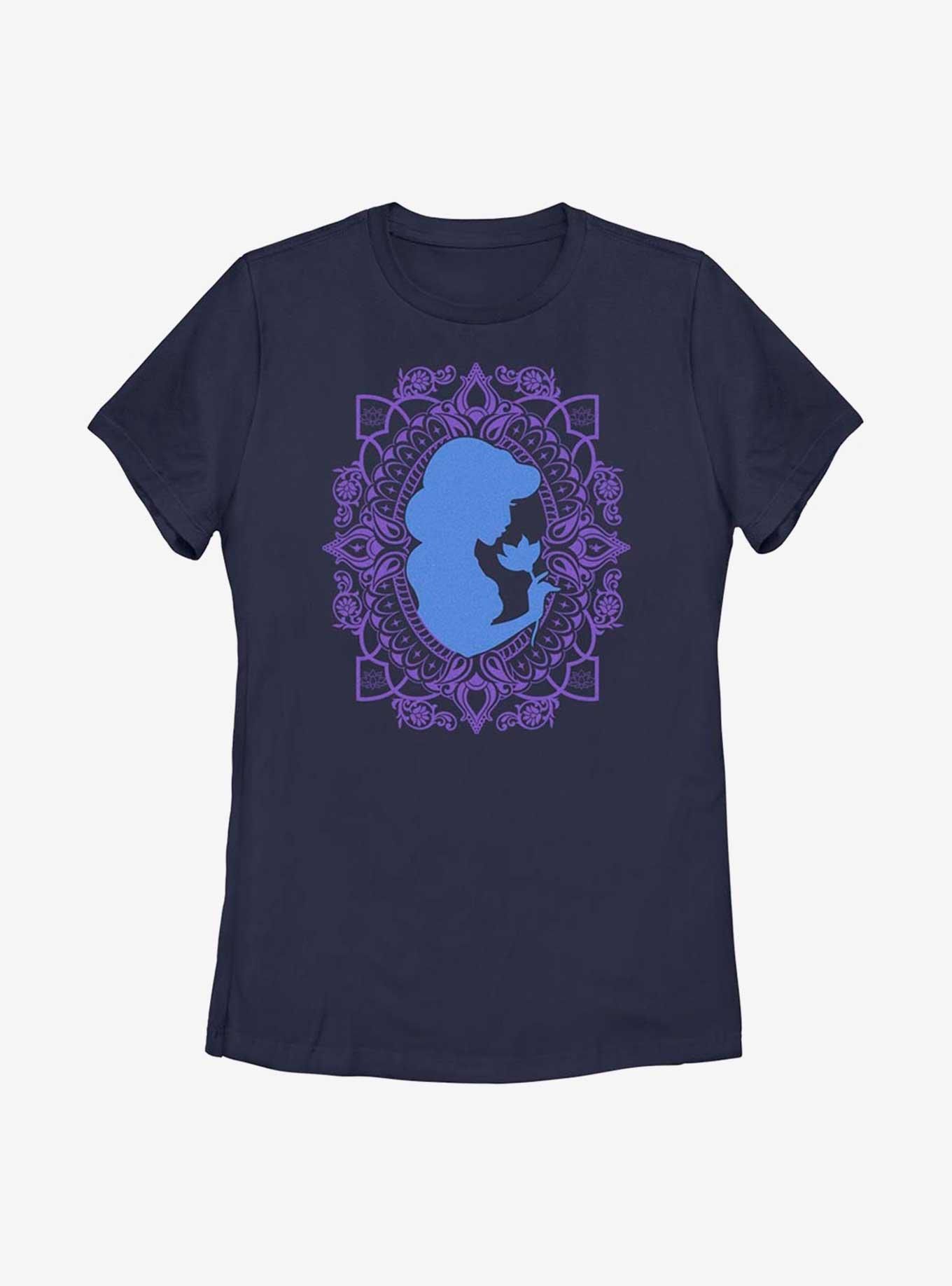 Disney Aladdin 30th Anniversary Jasmine Flower Frame Silhouette Womens T-Shirt, , hi-res
