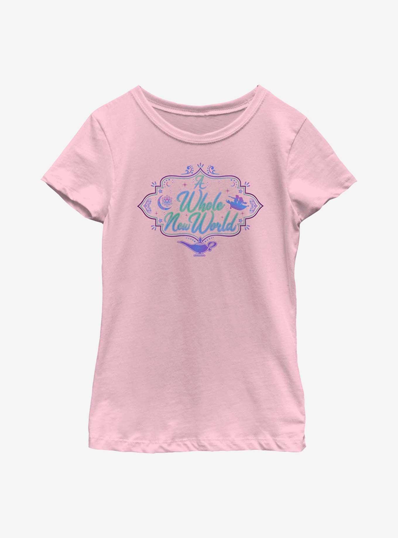 Disney Aladdin 30th Anniversary A Whole New World Youth Girls T-Shirt, PINK, hi-res