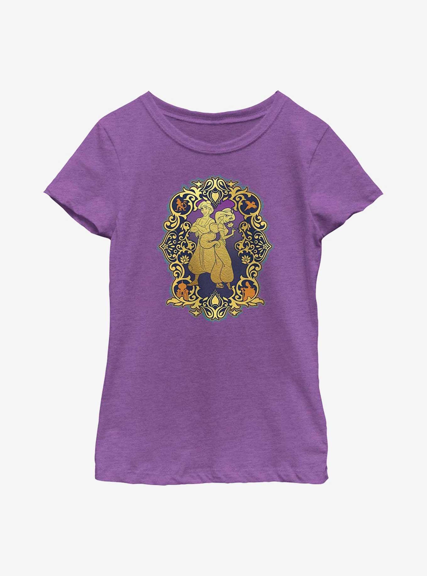 Disney Aladdin 30th Anniversary Aladdin & Jasmine Frame Youth Girls T-Shirt, , hi-res