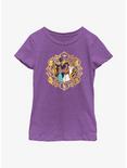 Disney Aladdin 30th Anniversary Group Together Framed Youth Girls T-Shirt, PURPLE BERRY, hi-res