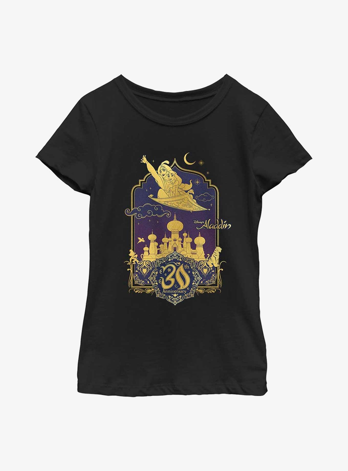 Disney Aladdin 30th Anniversary Aladdin & Jasmine Flying Carpet Youth Girls T-Shirt, , hi-res