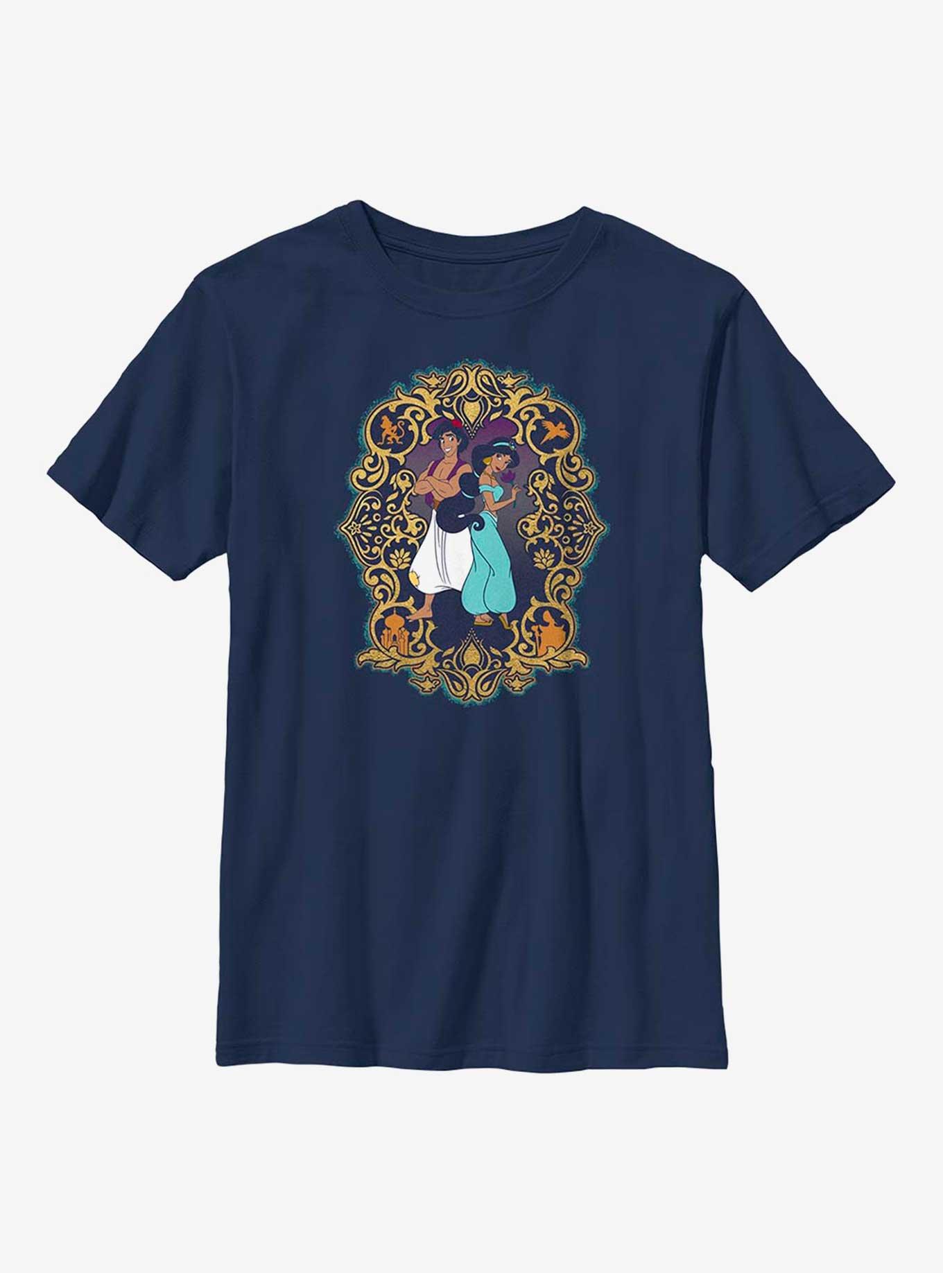 Disney Aladdin 30th Anniversary Aladdin & Jasmine Frame Youth T-Shirt, , hi-res