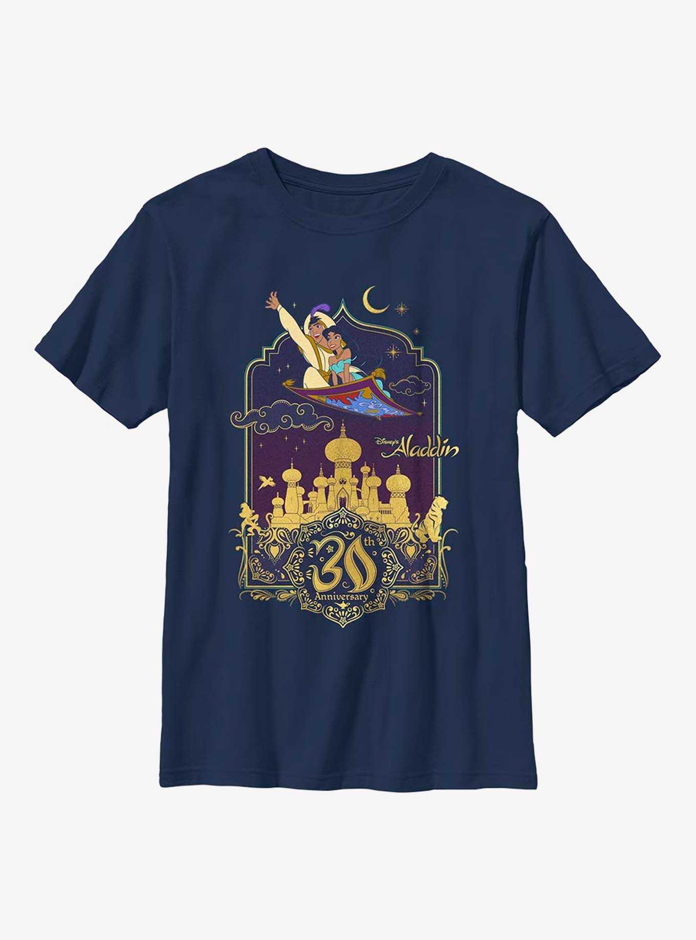 Disney Aladdin 30th Anniversary Aladdin & Jasmine Flying Carpet Youth T-Shirt, , hi-res