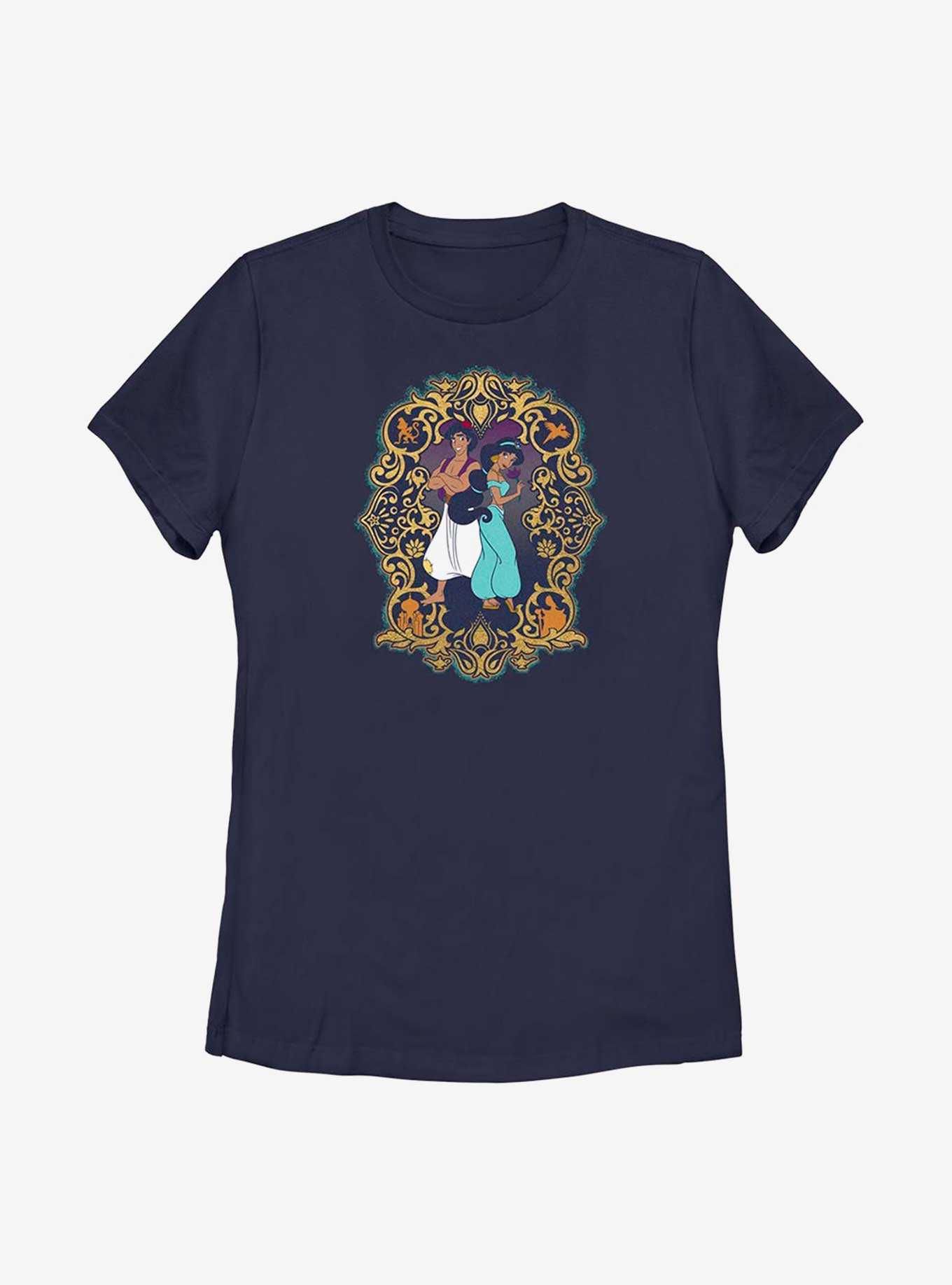 Disney Aladdin 30th Anniversary Aladdin & Jasmine Frame Womens T-Shirt, , hi-res