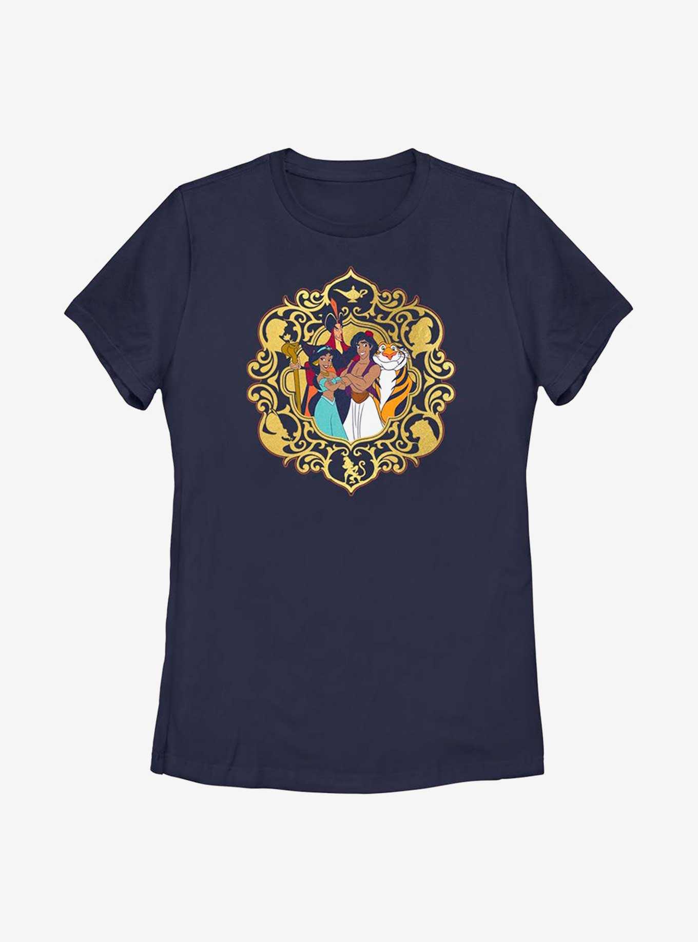 Disney Aladdin 30th Anniversary Group Together Framed Womens T-Shirt, , hi-res
