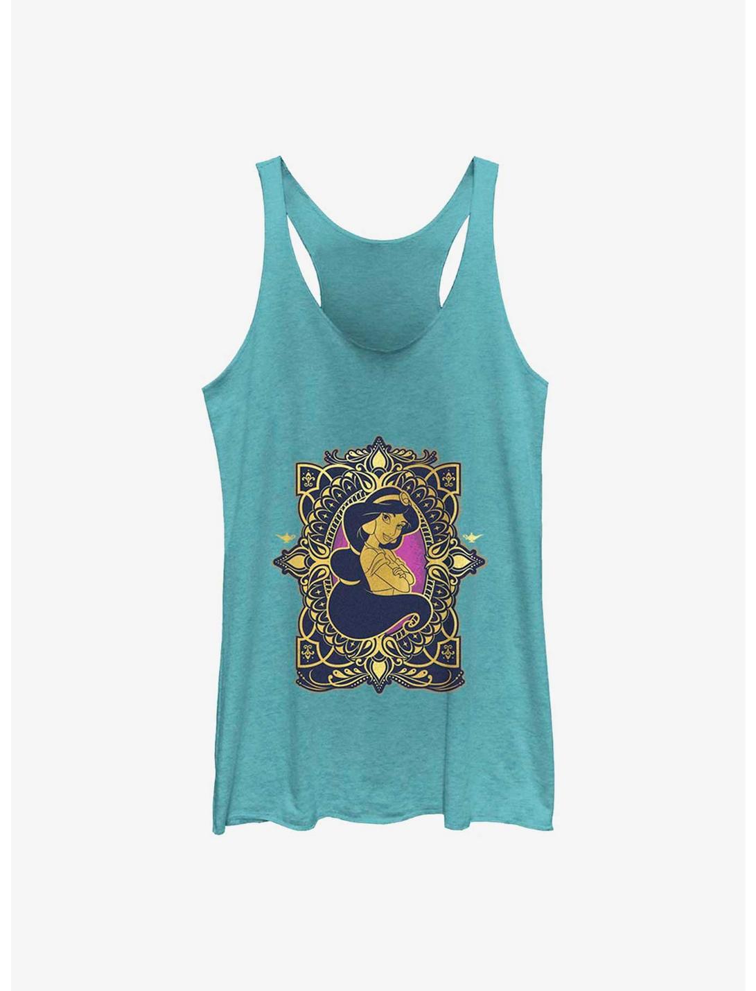 Disney Aladdin 30th Anniversary Jasmine Badge Womens Tank Top, TAHI BLUE, hi-res