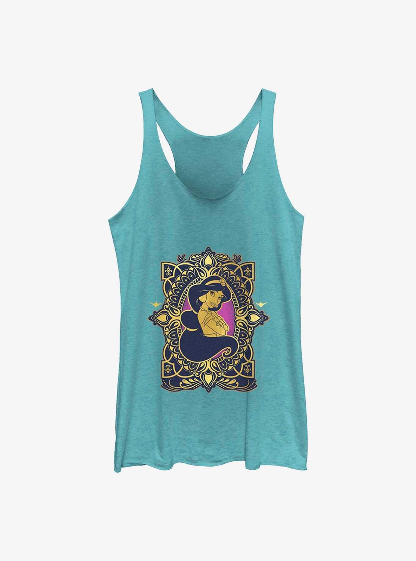 Disney Aladdin 30th Anniversary Jasmine Badge Womens Tank Top, TAHI BLUE, hi-res