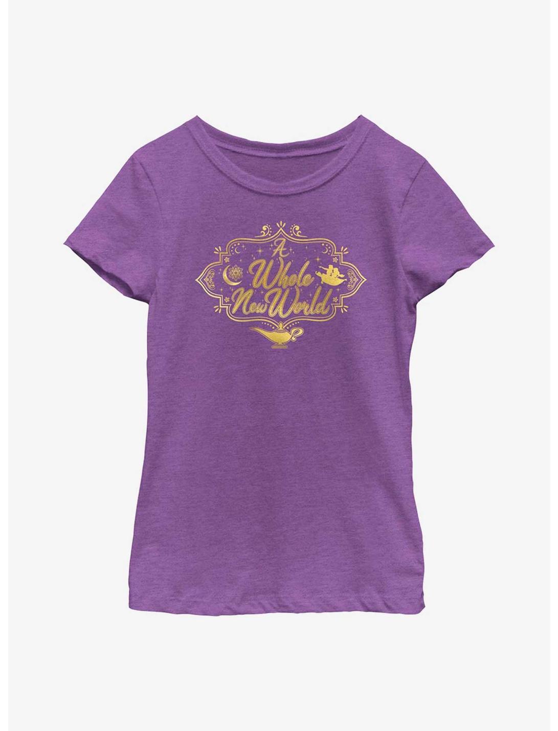 Disney Aladdin 30th Anniversary A Whole New World Youth Girls T-Shirt, PURPLE BERRY, hi-res