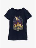 Disney Aladdin 30th Anniversary Aladdin & Jasmine Flying Carpet Youth Girls T-Shirt, NAVY, hi-res