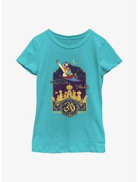 Disney Aladdin 30th Anniversary Aladdin & Jasmine Flying Carpet Youth Girls T-Shirt, , hi-res