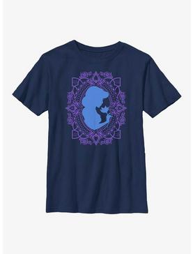 Disney Aladdin 30th Anniversary Jasmine Flower Frame Silhouette Youth T-Shirt, , hi-res
