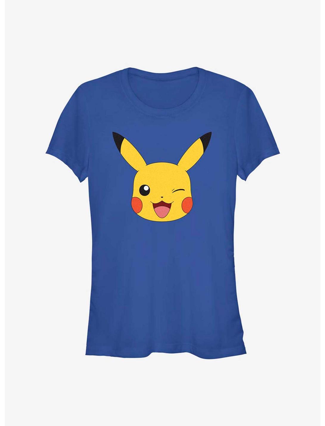 Pokemon Pikachu Big Face Girls T-Shirt, ROYAL, hi-res