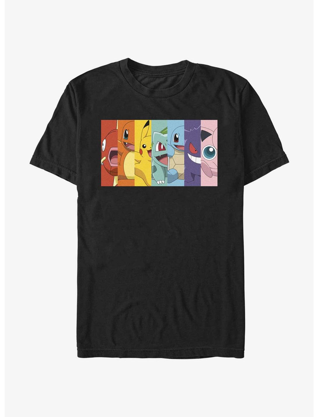 Pokemon Rainbow Faces T-Shirt, BLACK, hi-res