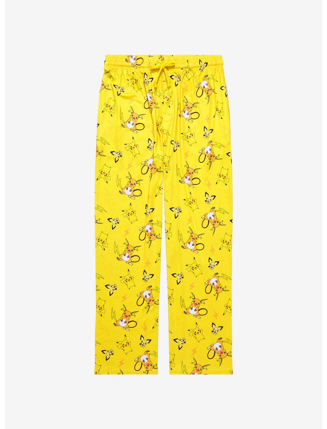 Pokémon Electric Type Evolutions Allover Print Sleep Pants - BoxLunch Exclusive , BRIGHT YELLOW, hi-res