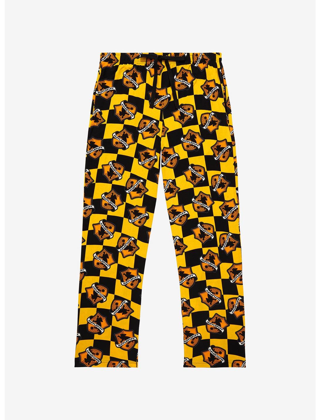 Harry Potter Hufflepuff House Crest Checkered Sleep Pants - BoxLunch Exclusive , MULTI, hi-res