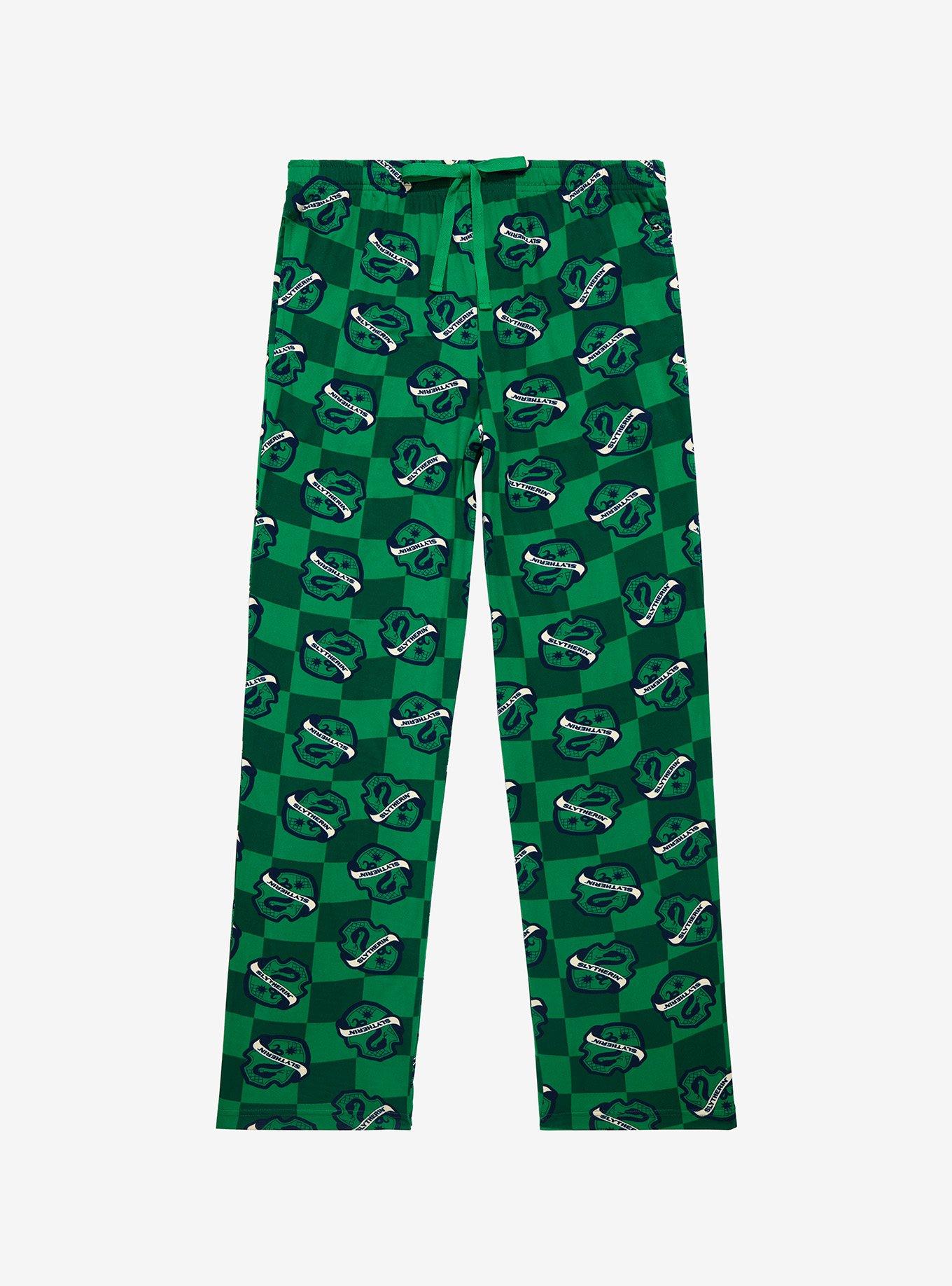 Harry Potter Slytherin House Crest Checkered Sleep Pants - BoxLunch Exclusive , MULTI, hi-res