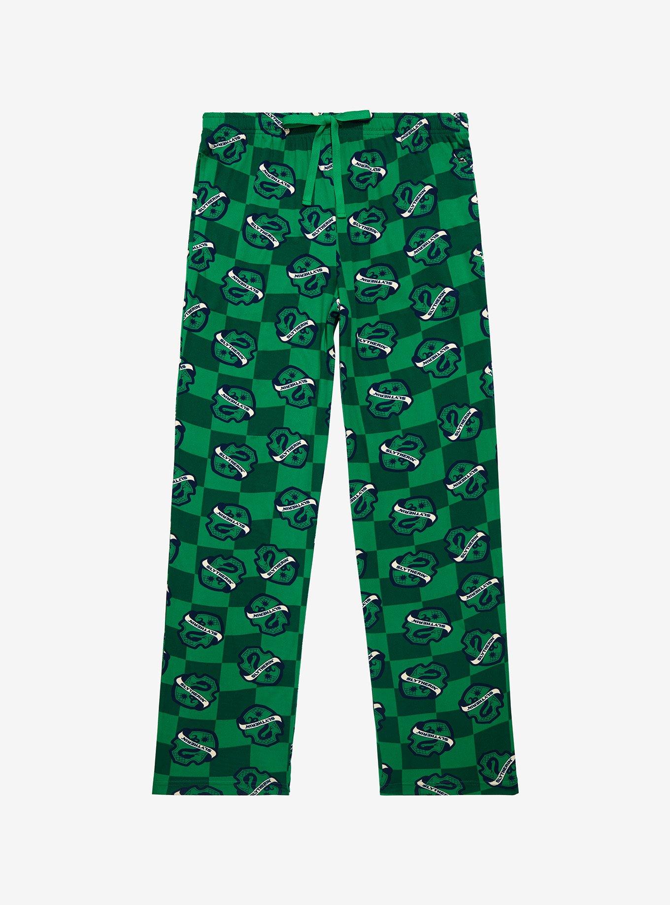 Harry Potter Slytherin House Crest Checkered Sleep Pants