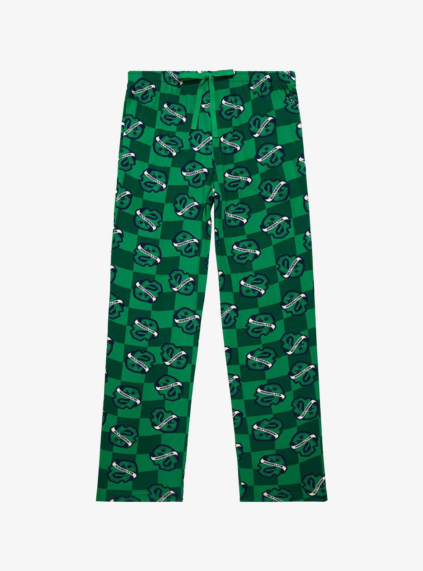 Harry Potter Slytherin House Crest Checkered Sleep Pants - BoxLunch Exclusive , , hi-res