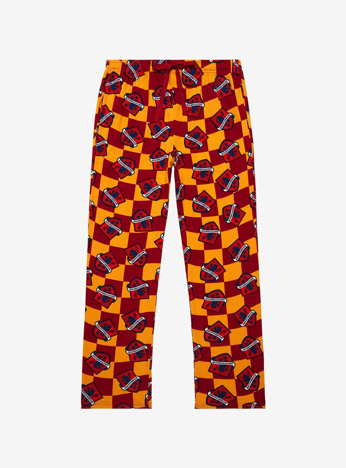 Harry Potter Gryffindor House Crest Checkered Sleep Pants - BoxLunch Exclusive , MULTI, hi-res