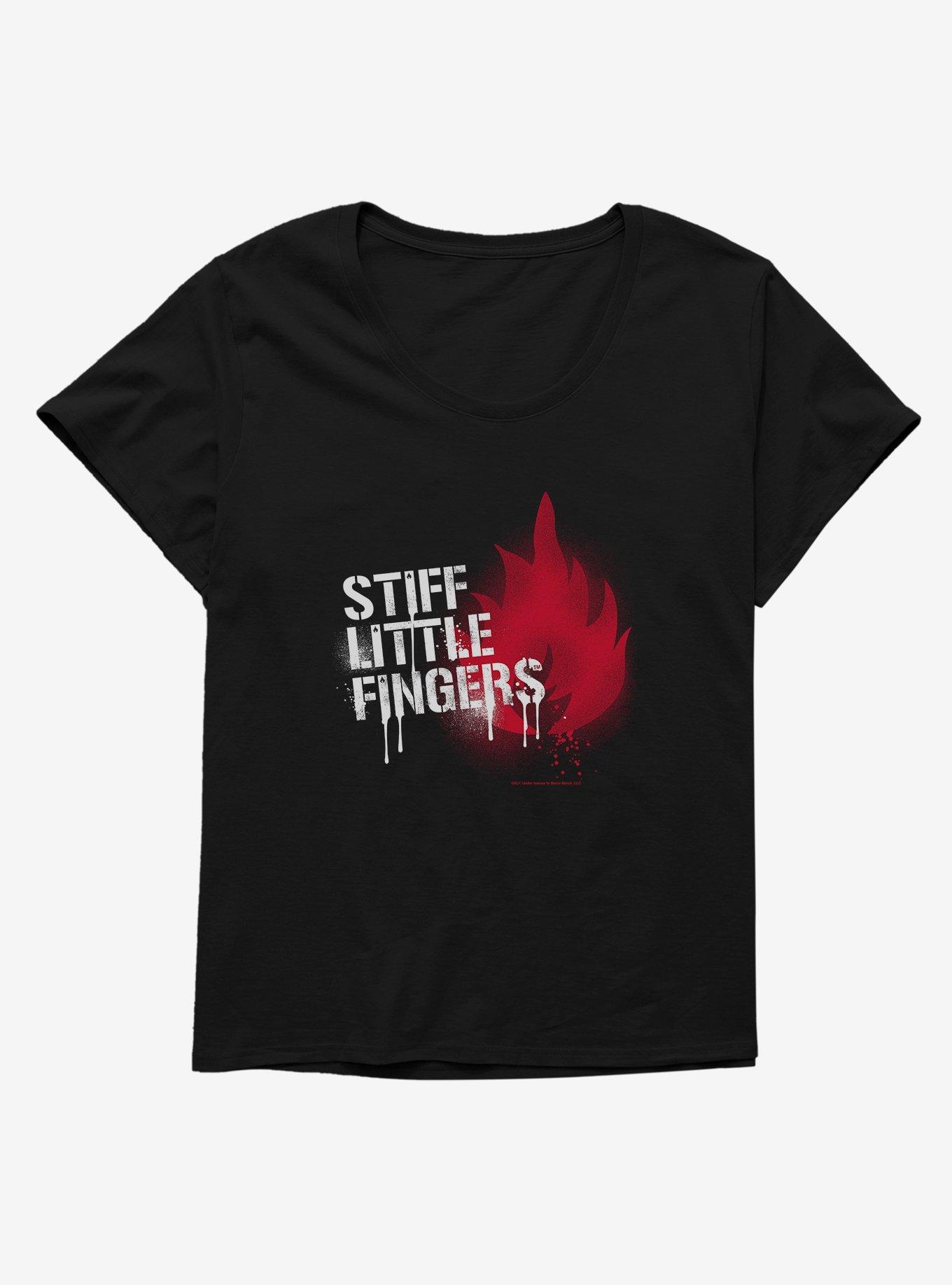 Stiff Little Fingers Inflammable Material Girls T-Shirt Plus Size, BLACK, hi-res