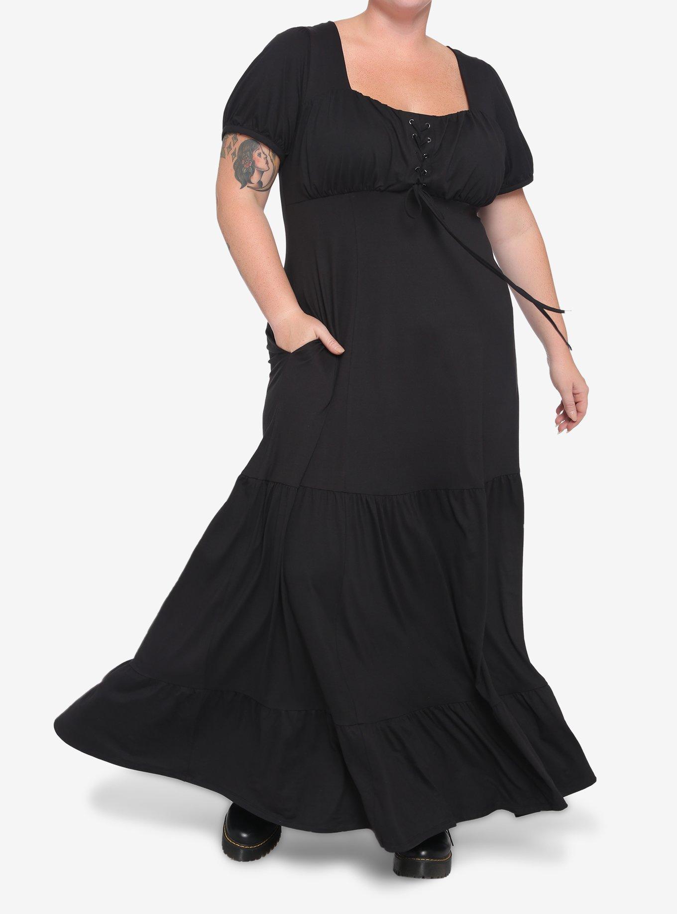 Black Empire Maxi Dress Plus Size | Hot Topic
