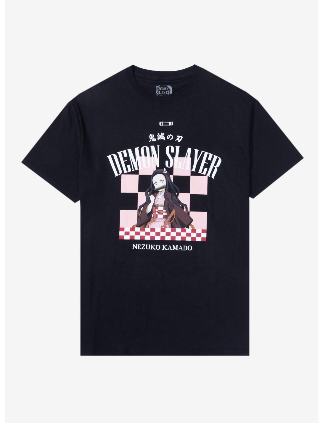 Demon Slayer: Kimetsu No Yaiba Nezuko Checkered Boyfriend Fit Girls T-Shirt, MULTI, hi-res