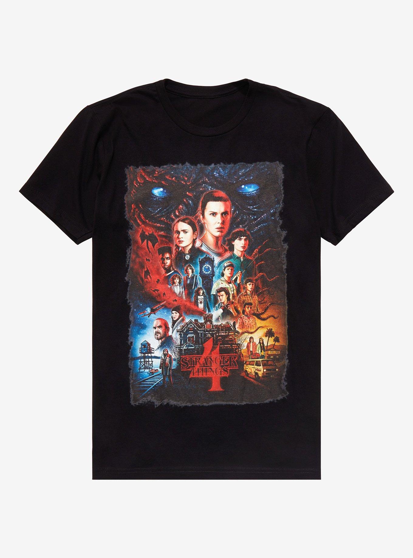 Stranger Things Season 4 Poster Group T-Shirt, BLACK, hi-res