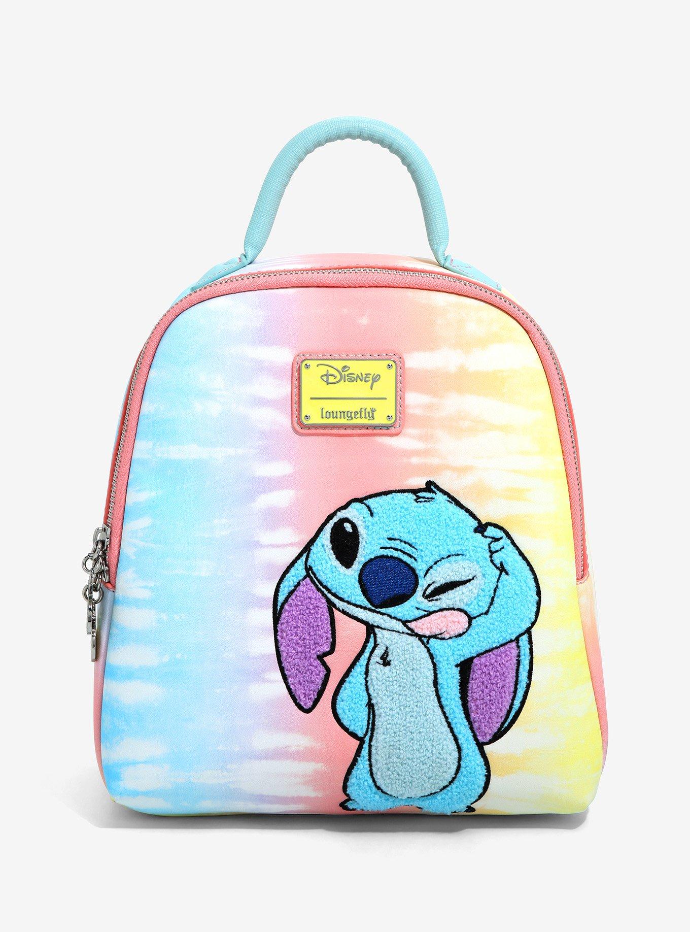 Disney Stitch Kids Rainbow Tie Dye 17 Laptop Backpack and Lunch