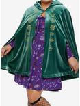 Her Universe Disney Hocus Pocus Winifred Velvet Hooded Cape Plus Size, DARK GREEN, hi-res