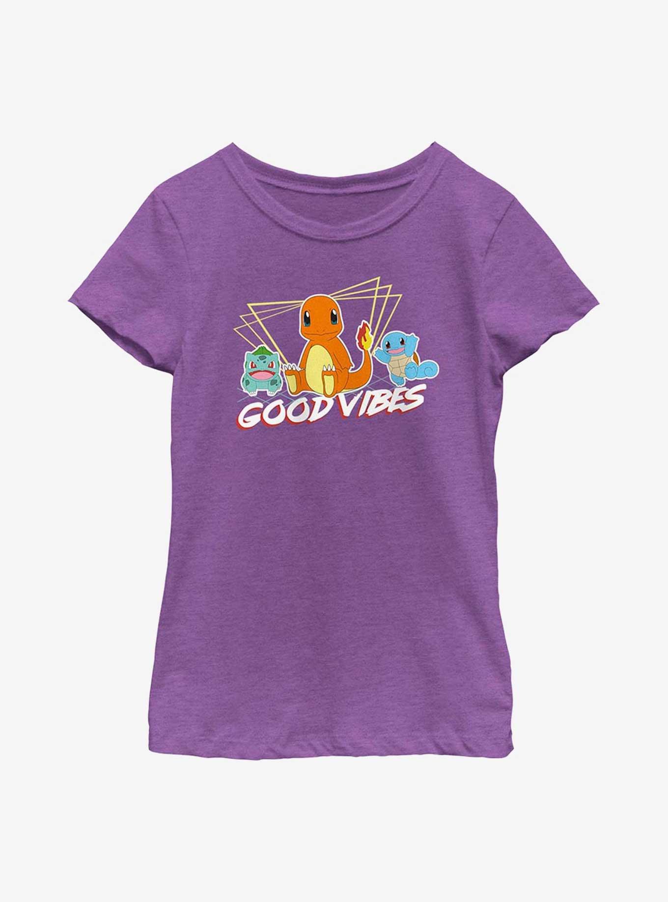 Pok&eacute;mon Good Vibes Starters Youth Girls T-Shirt, PURPLE BERRY, hi-res