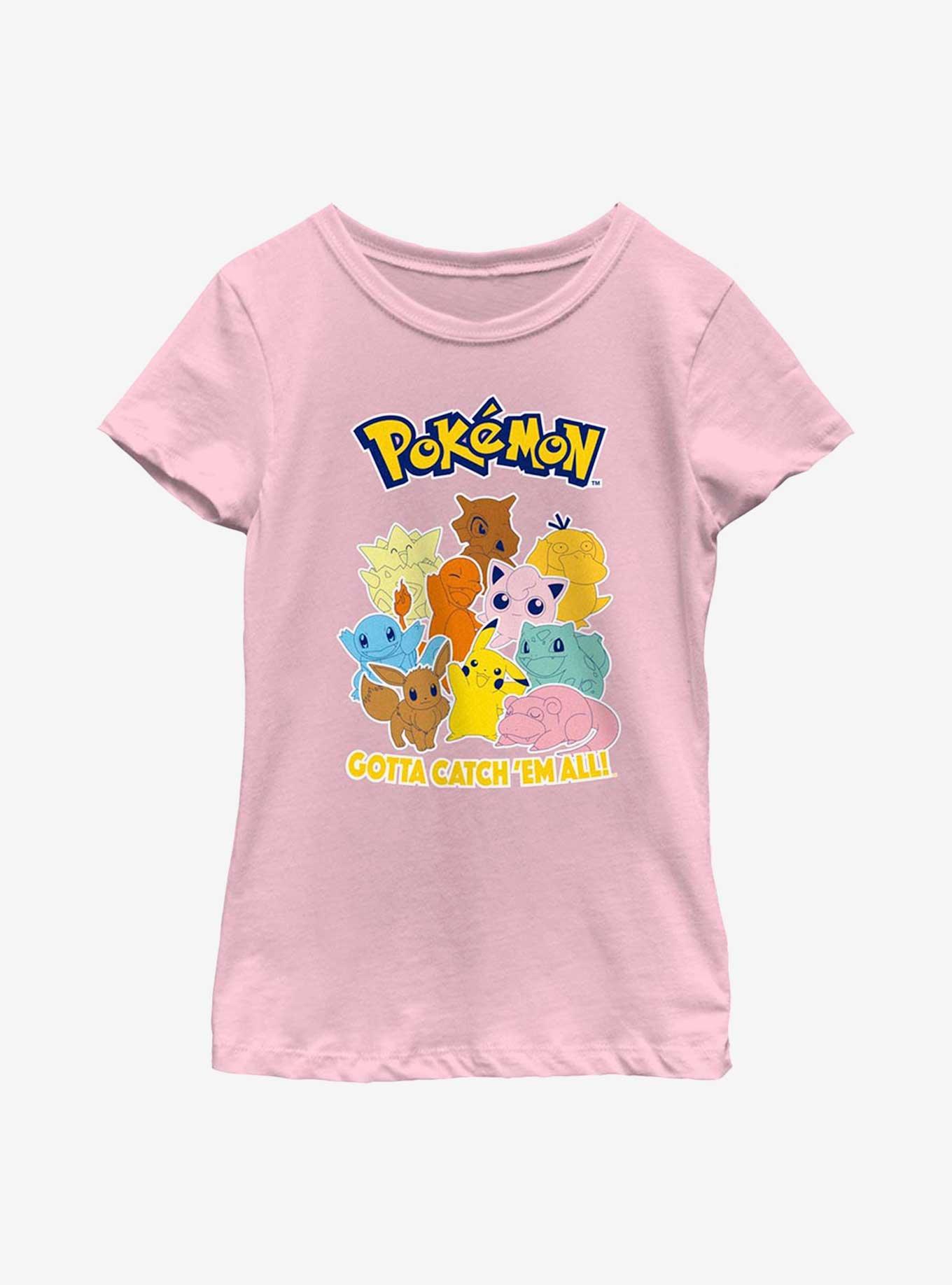 Pok&eacute;mon Gotta Catch 'Em All! Youth Girls T-Shirt, PINK, hi-res