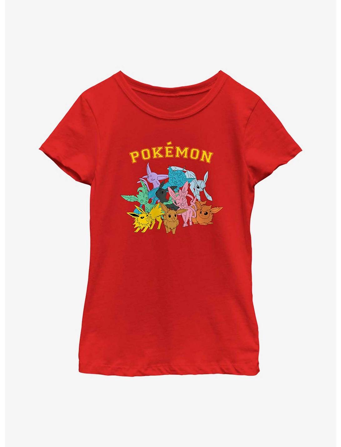 Pokémon Gotta Catch Eeveelutions Youth Girls T-Shirt, RED, hi-res