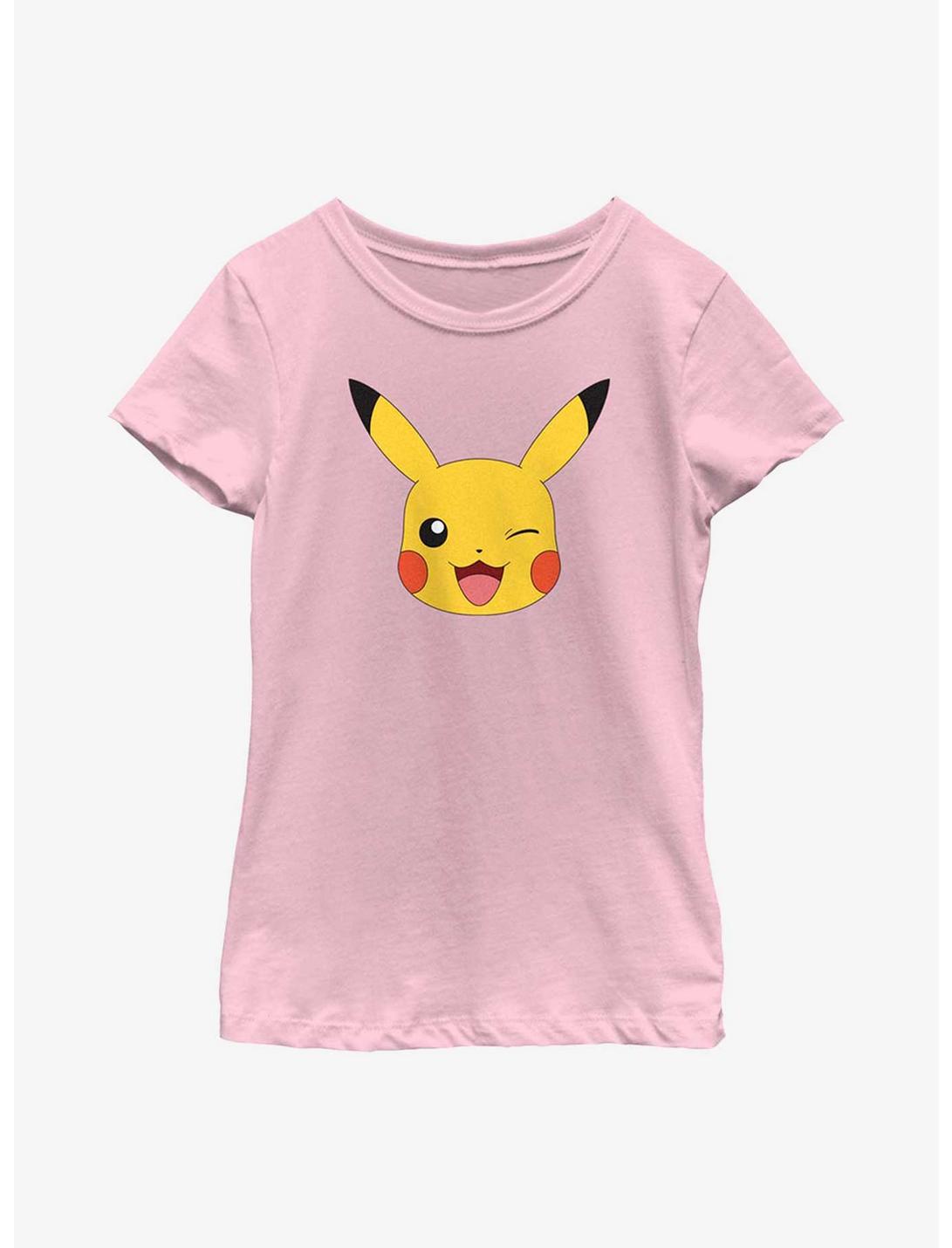 Pokémon Pikachu Big Face Youth Girls T-Shirt, PINK, hi-res