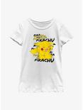 Pokémon Pikachu Cracks A Joke Youth Girls T-Shirt, WHITE, hi-res