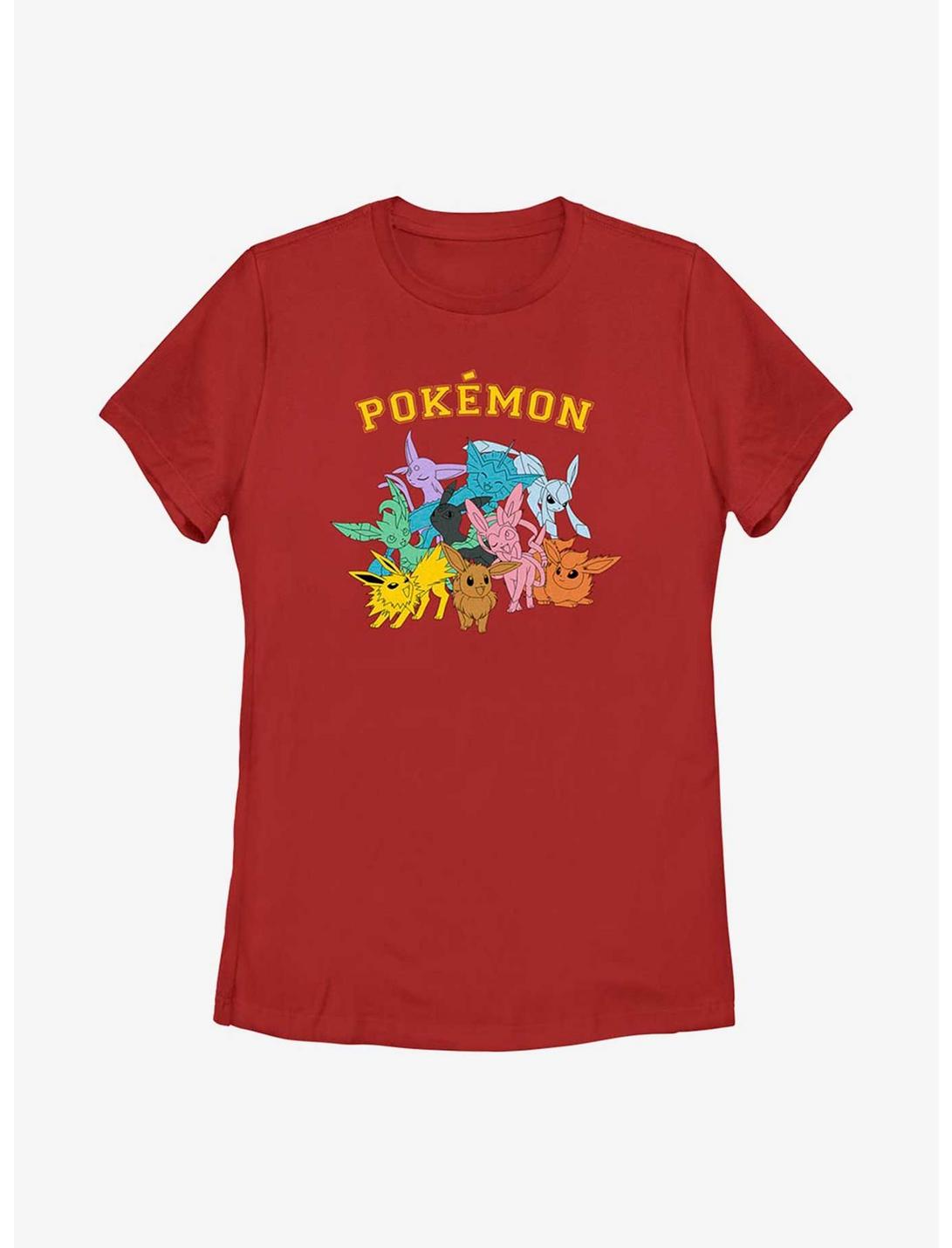 Pokémon Gotta Catch Eeveelutions Womens T-Shirt, RED, hi-res