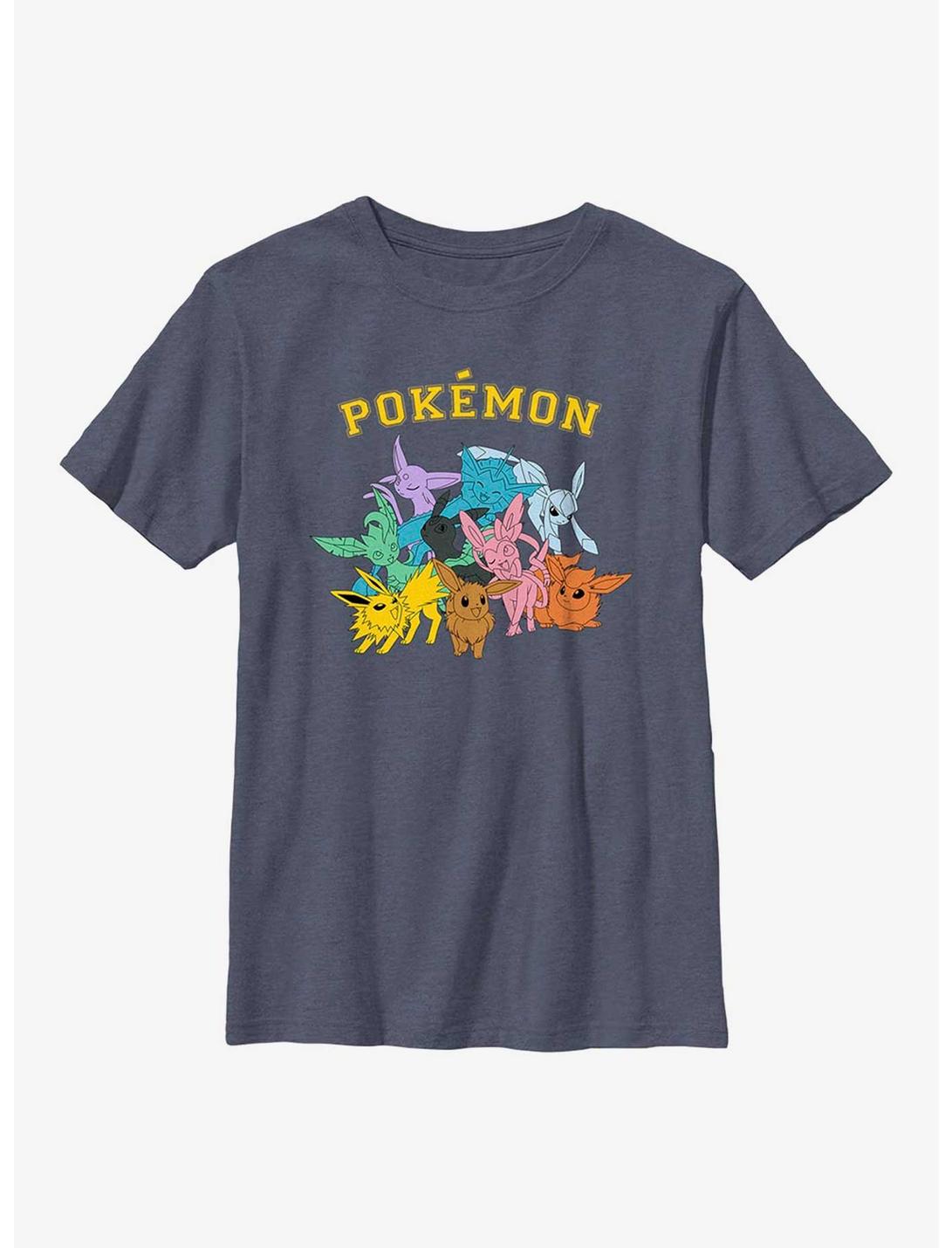 Pokémon Gotta Catch Eeveelutions Youth T-Shirt, NAVY HTR, hi-res
