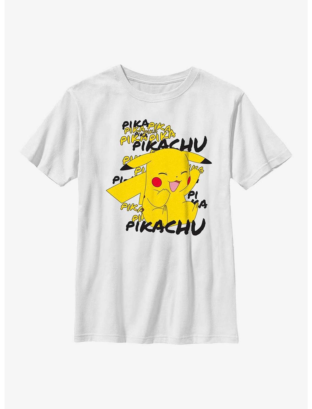 Pokémon Pikachu Cracks A Joke Youth T-Shirt, WHITE, hi-res