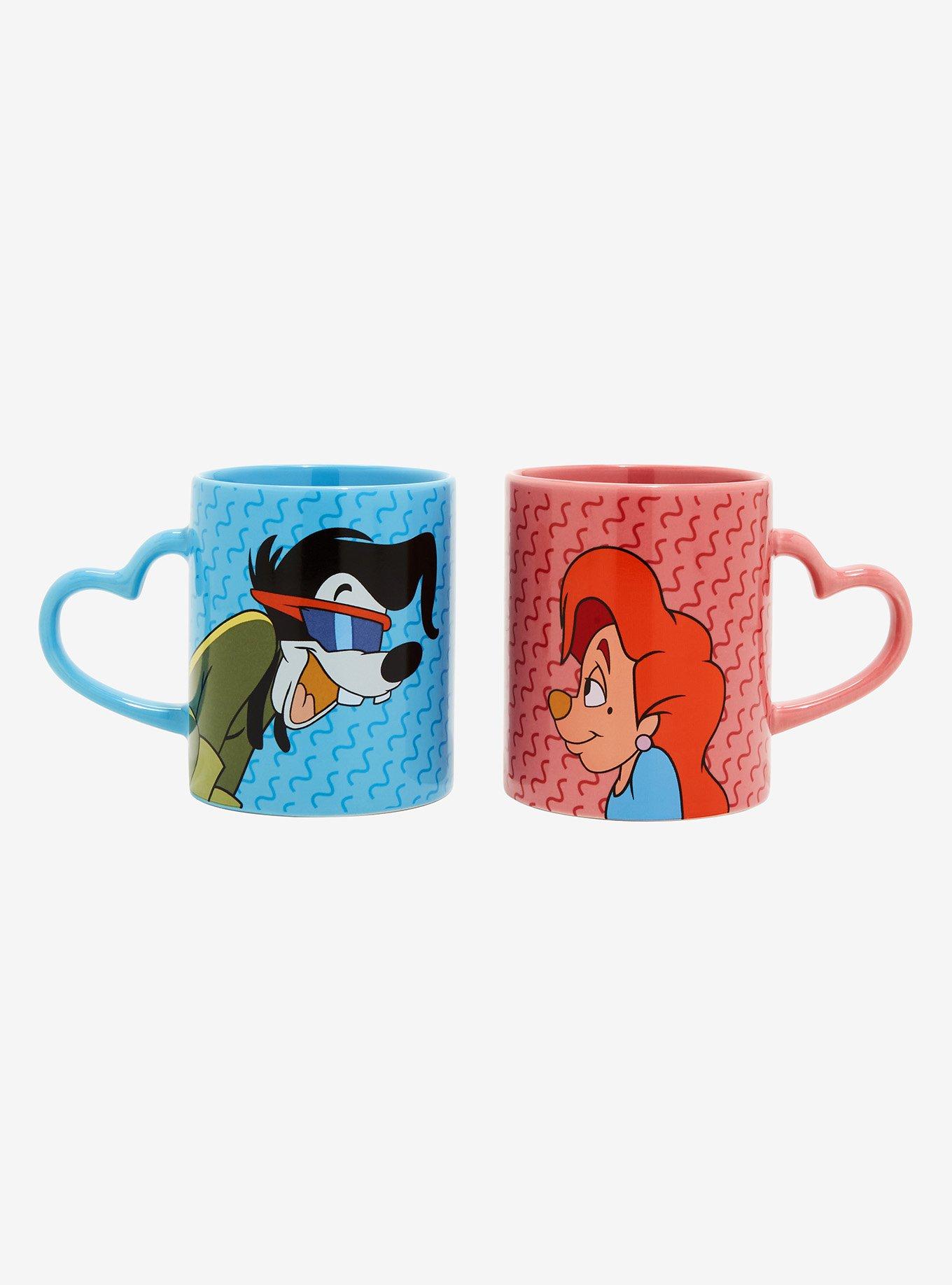 Disney Lady and the Tramp 14-Ounce Heart-Shaped Handle Ceramic Mugs