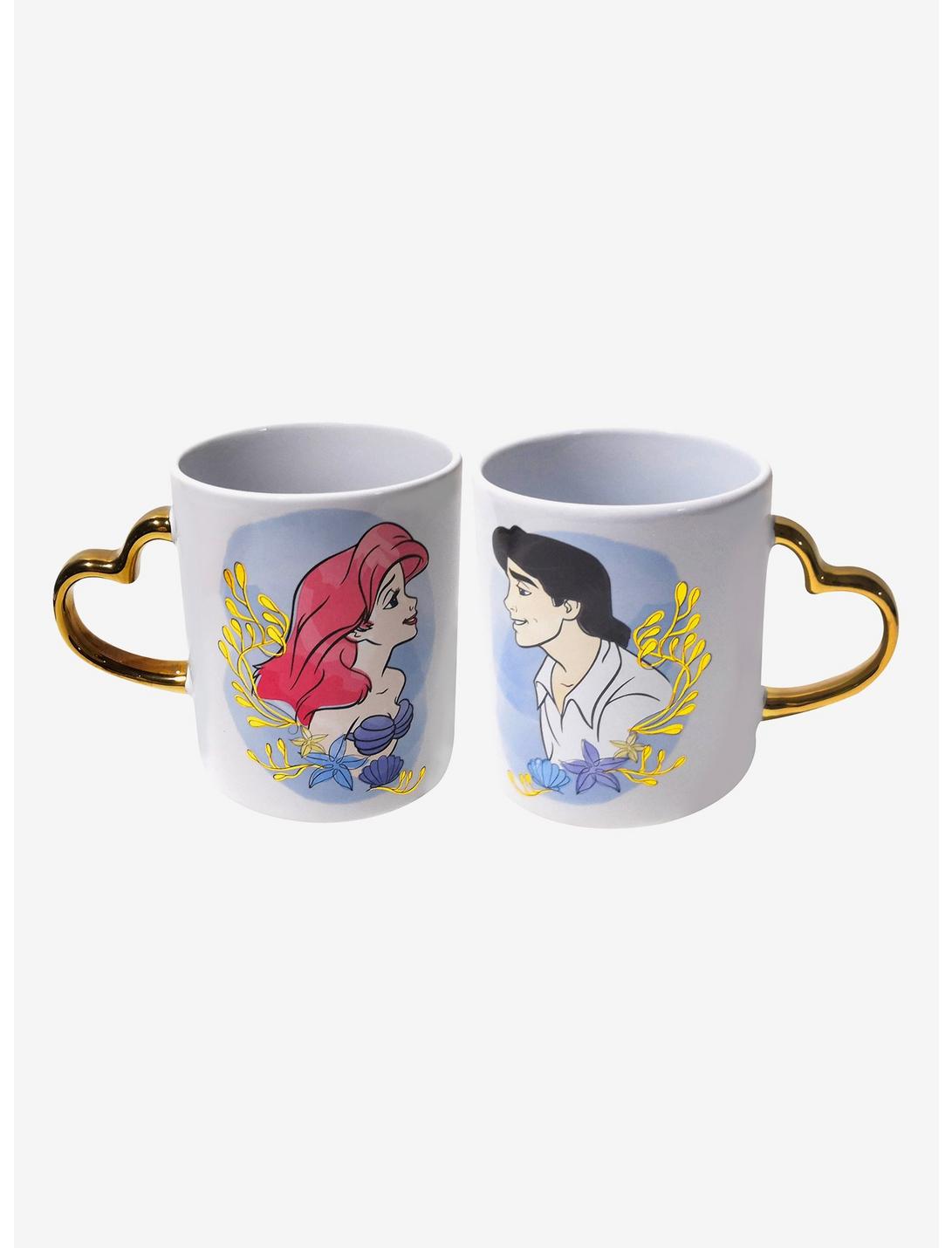 Disney The Little Mermaid Ariel & Prince Eric Heart Handle Mug Set - BoxLunch Exclusive, , hi-res