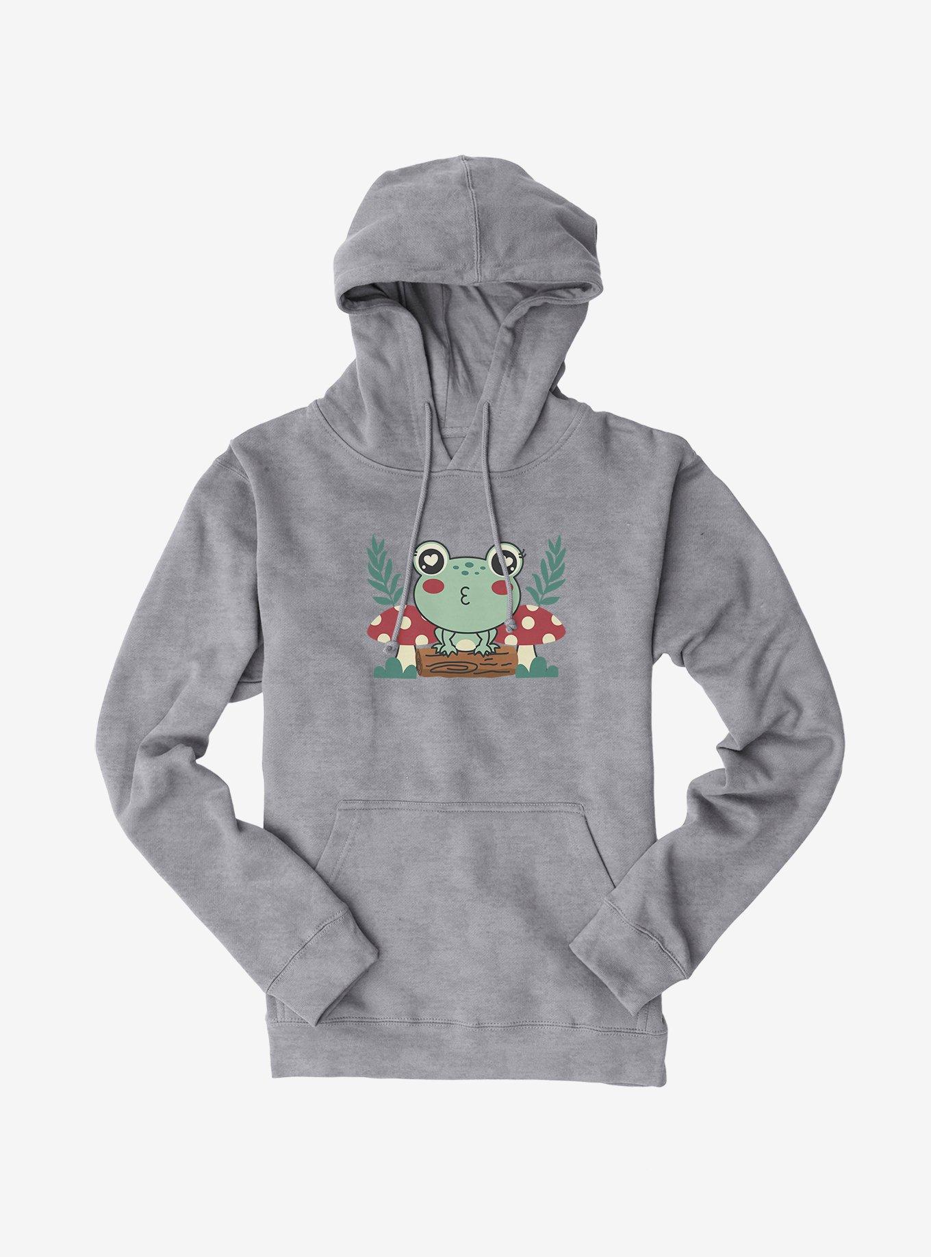 Kissy Frog Hoodie, HEATHER GREY, hi-res