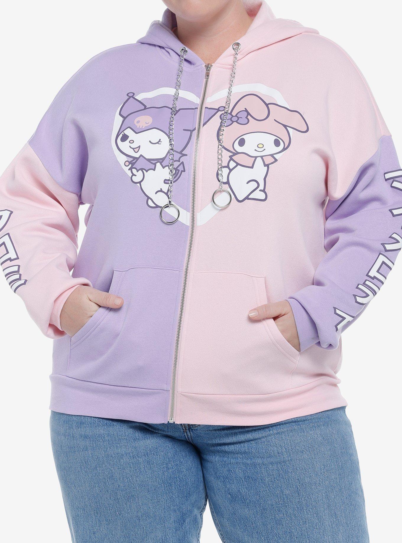 My Melody Kuromi Pastel Split Girls Hoodie Plus Size Hot Topic