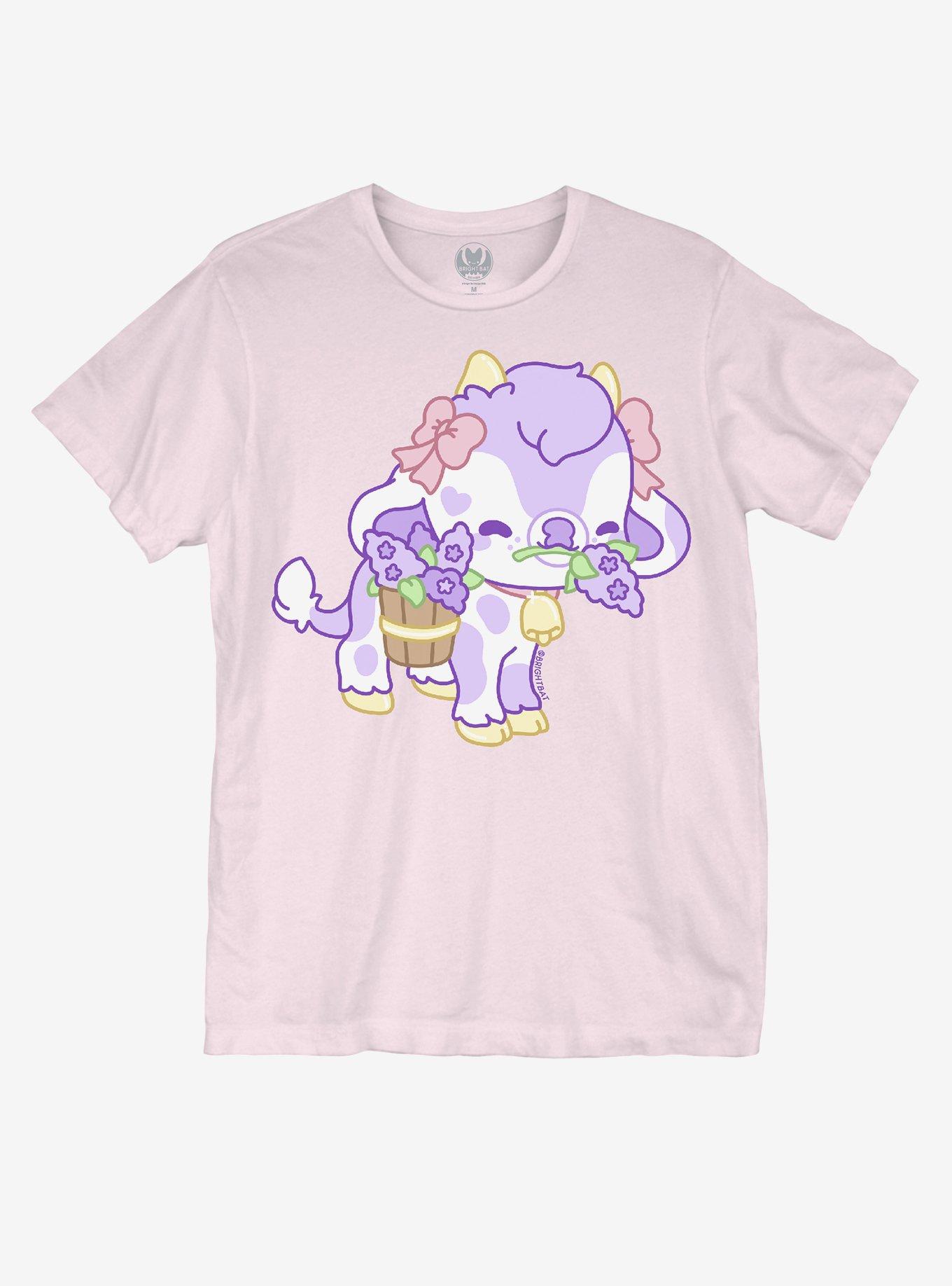 Lavender Cow Boyfriend Fit Girls T-Shirt By Bright Bat Design | Hot Topic