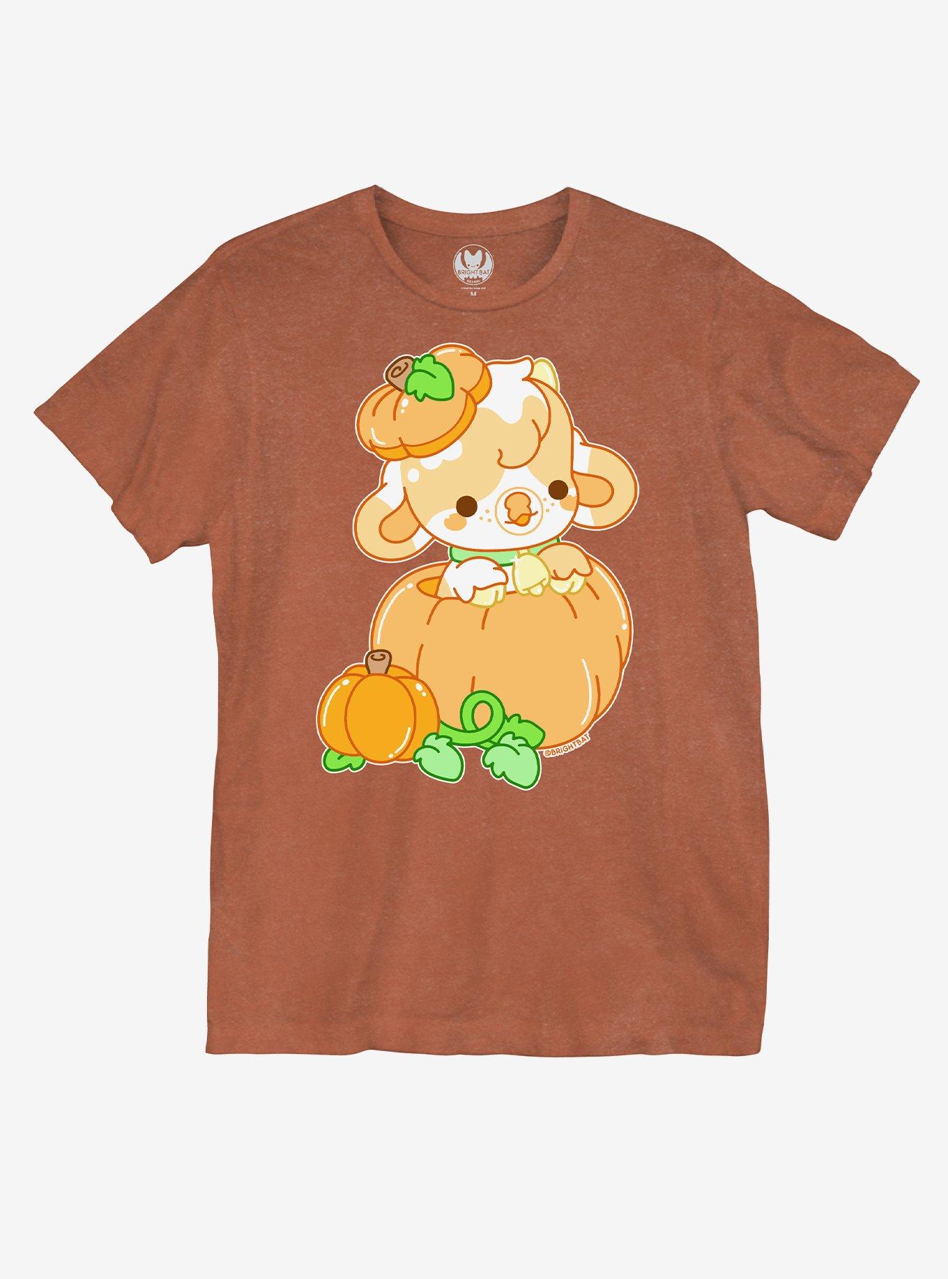 Pumpkin Cow Boyfriend Fit Girls T-Shirt By Bright Bat Design | Hot Topic