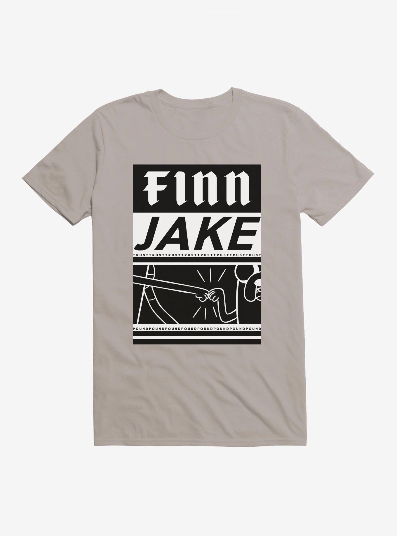 Adventure Time Finn Jake Pound T-Shirt , LIGHT GREY, hi-res