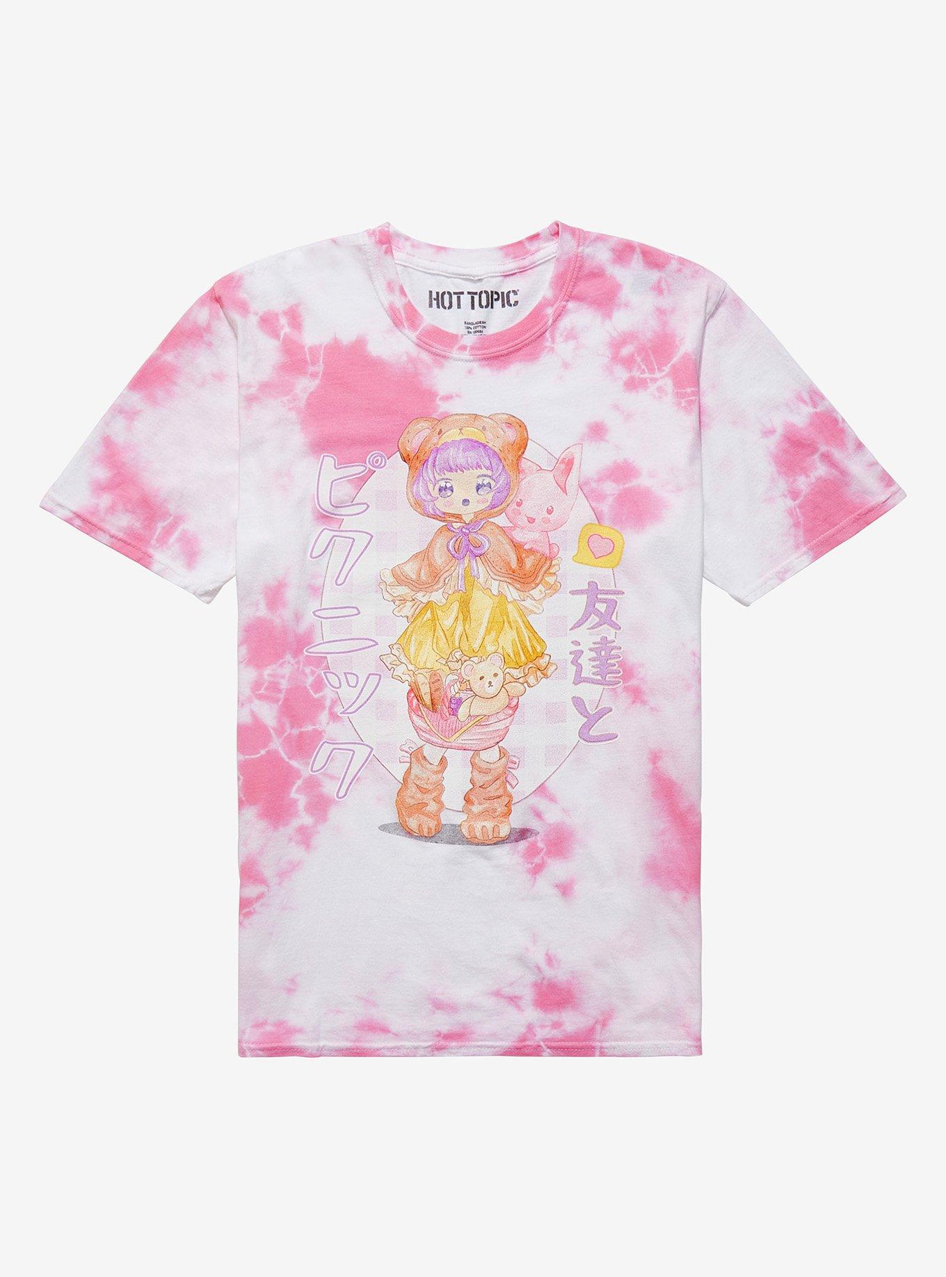 Picnic Friends Chibi Tie-Dye Boyfriend Fit Girls T-Shirt, MULTI, hi-res