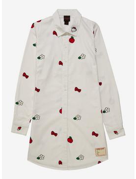 Plus Size Sanrio Hello Kitty Icons Allover Print Button-Down Shirt Dress - BoxLunch Exclusive, , hi-res