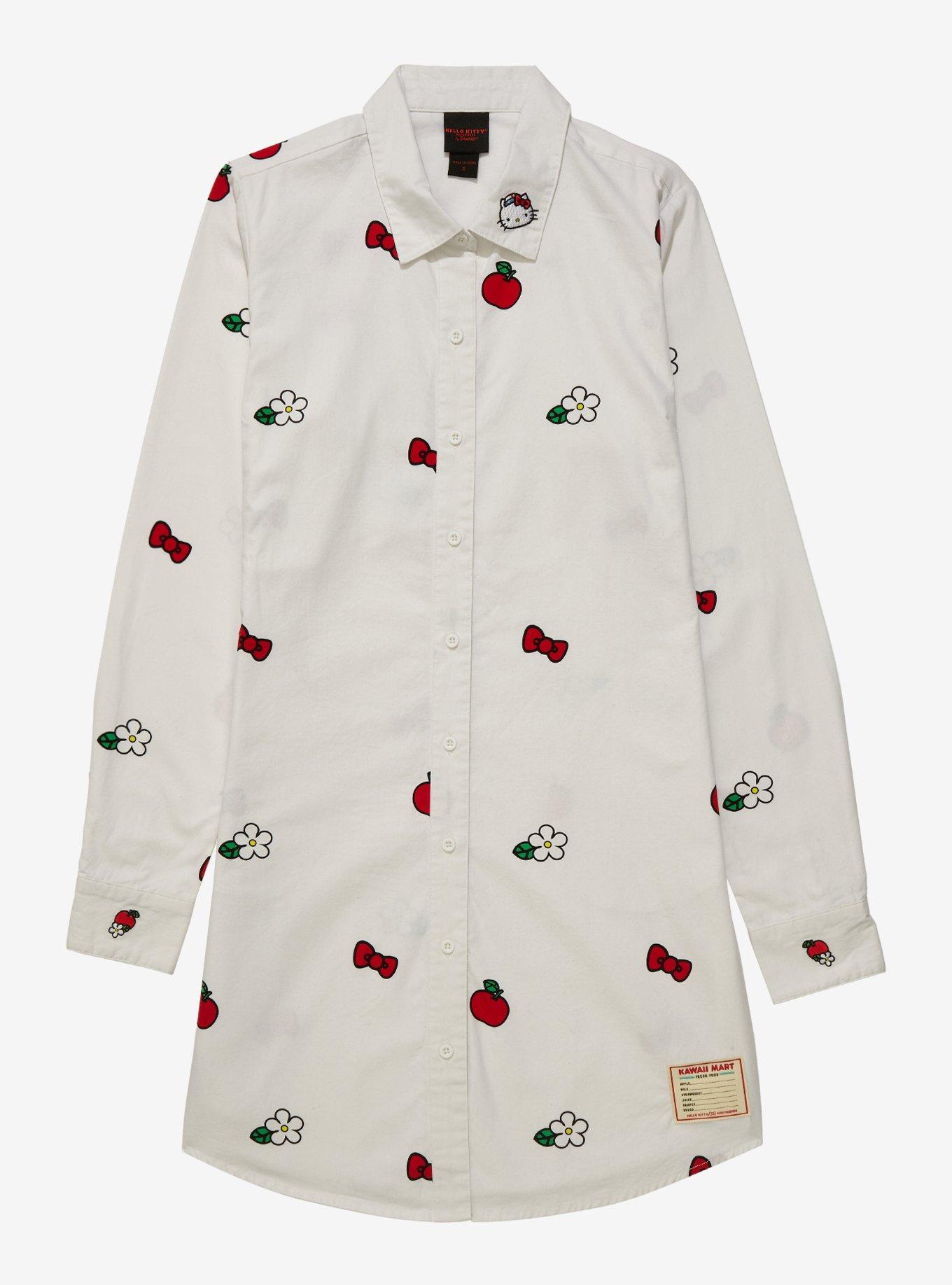 Sanrio Hello Kitty Icons Allover Print ButtonDown Shirt Dress